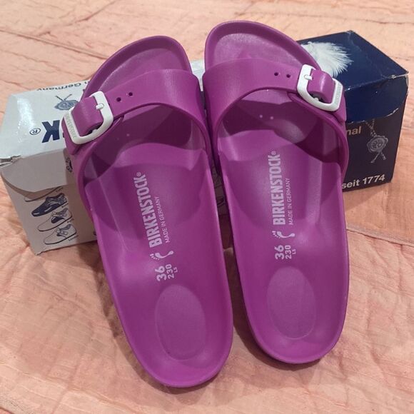 Birkenstock Womens Madrid EVA Pink Slides Sandals - Picture 6 of 6